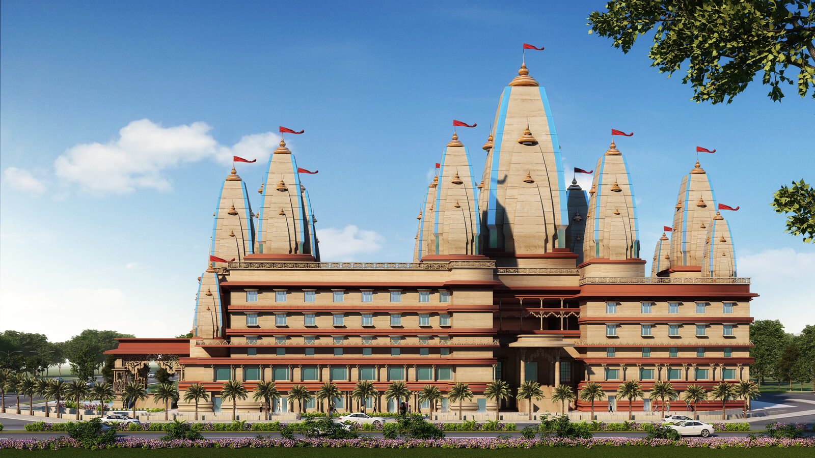 Elevation view of the temple building